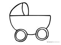 Ausmalbild-Malvorlage-Babywagen-001-MS